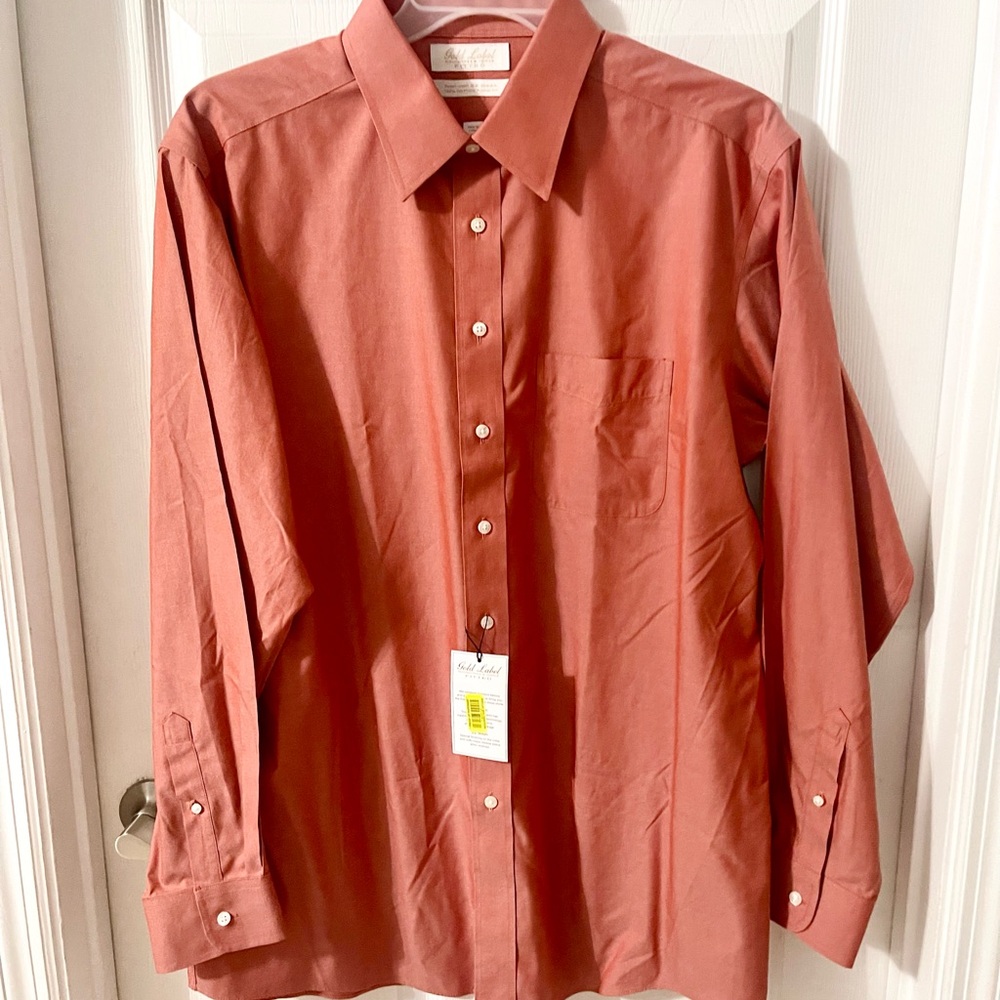 Roundtree & Yorke Men's Terracotta Dress Shirt